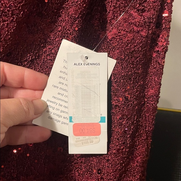 Alex Evenings Burgundy Sequin Lace Mini Dress - Picture 5 of 9